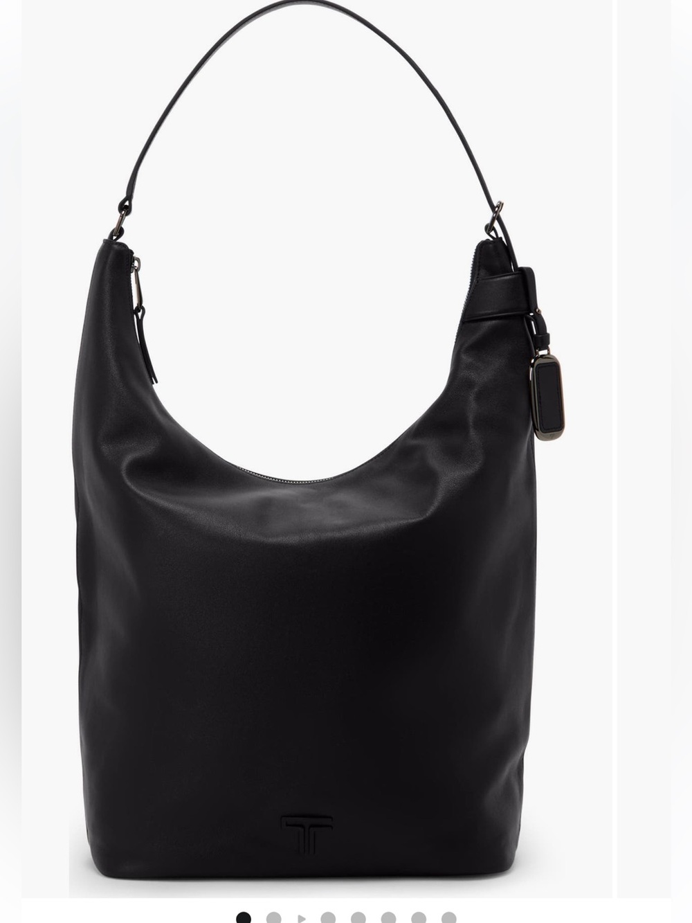 Tumi Black Leather Hobo with Minimal Hardware